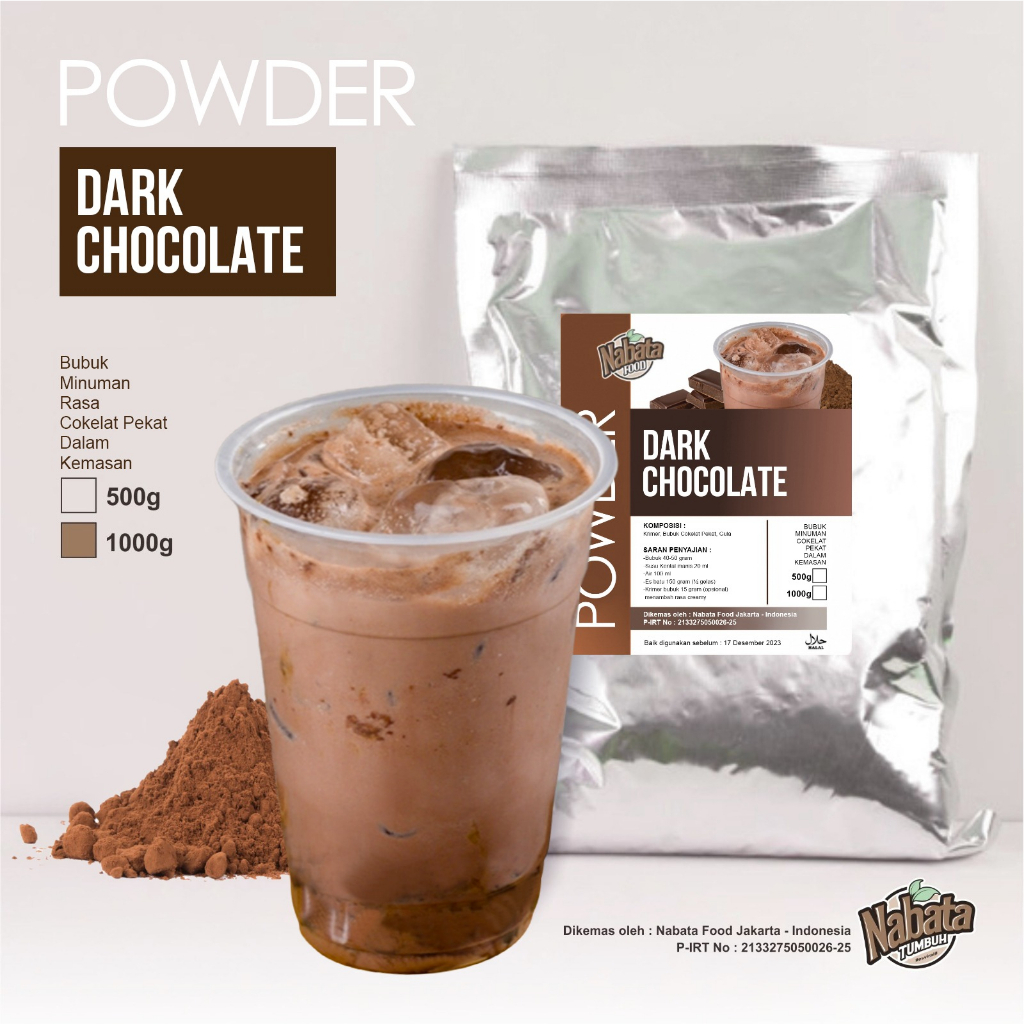 

DARK CHOCOLATE 1 KG PREMIUM BUBUK MINUMAN DARK COKLAT