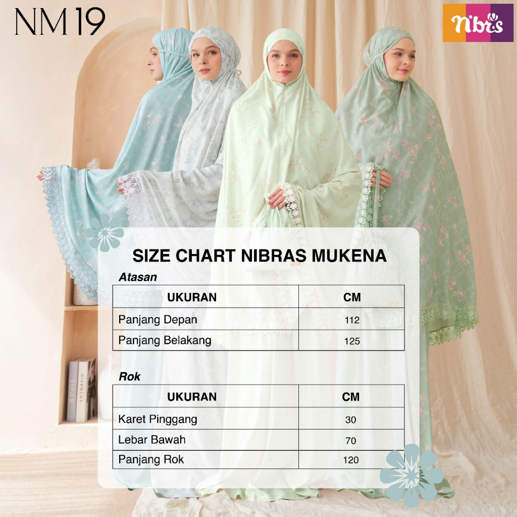 NIBRAS MUKENA DEWASA NM 019 BAHAN RAYON VARIASI RENDA SIMPLE DAN ELEGANT