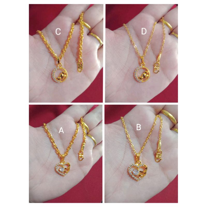 kalung Medan kecil love zicron anak dan dewasa lapis emas 24k