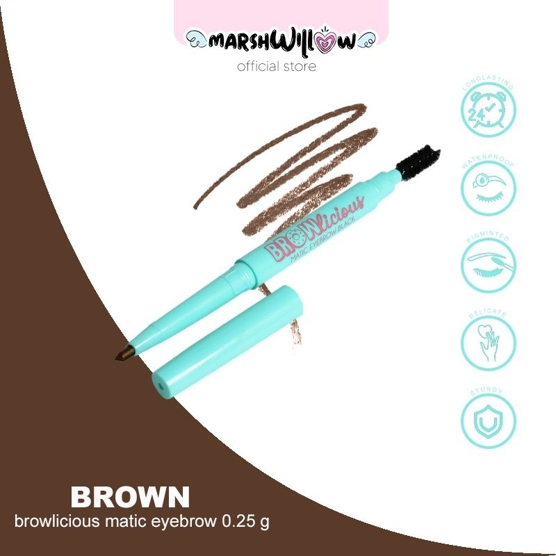 MARSHWILLOW Pensil Alis Browlicious Matic Eyebrow Brown by Natasha Wilona