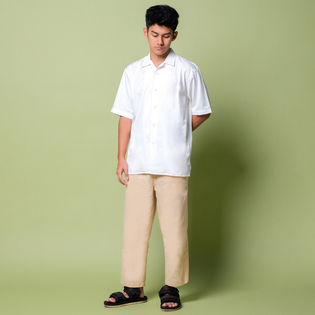 Orca Kemeja Pendek Ediz Relaxed Shirt Cloudy White