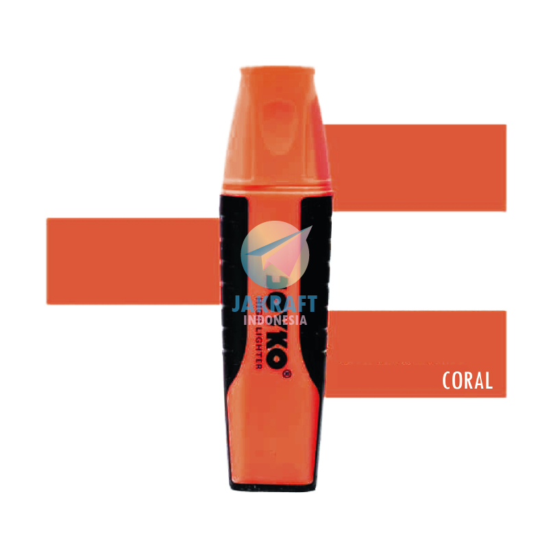 

(1 Pcs) Highlighter Marker Penanda JOYKO HL-16 Warna Merah Coral