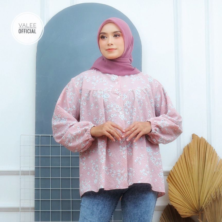 BLOUSE ALLYSA | Blouse Wanita Terlaris Motif Bunga Bunga | Atasan Wanita Premium