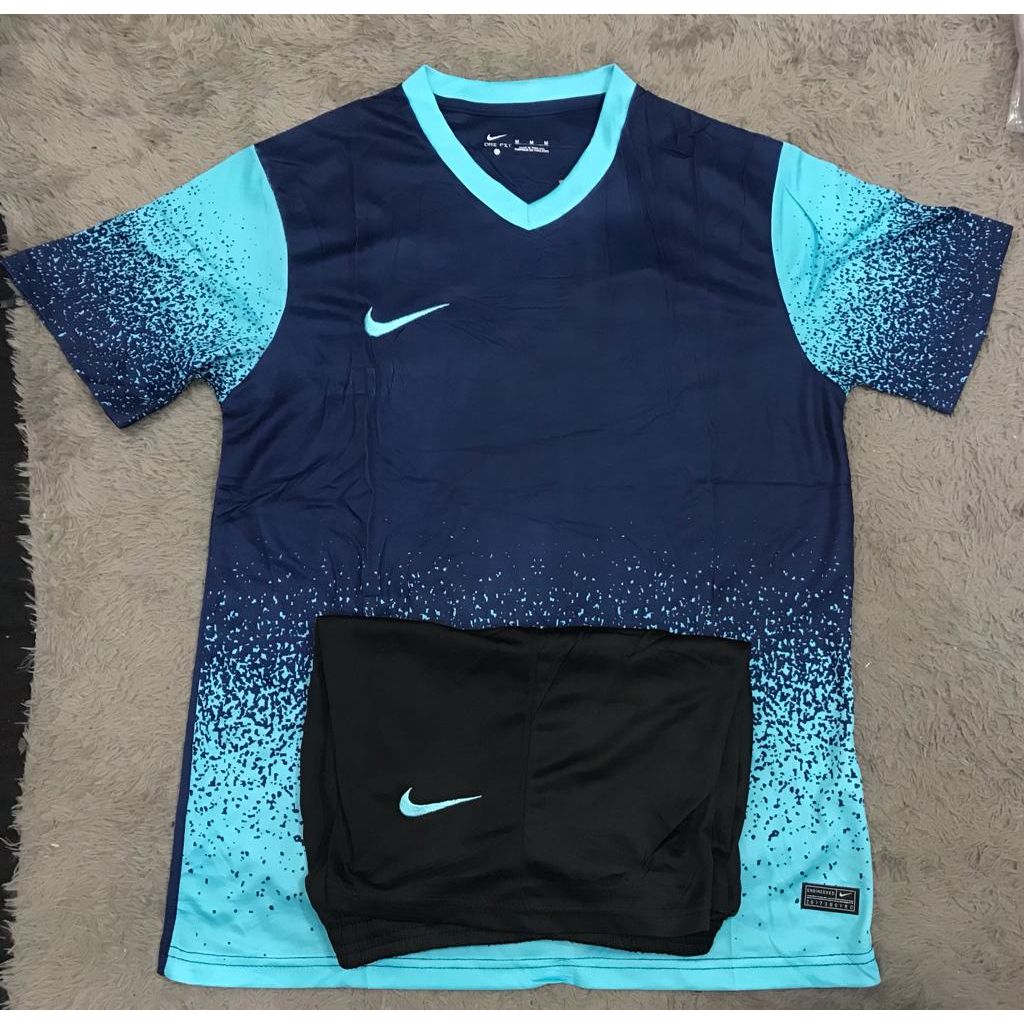 SETELAN BAJU FUTSAL SEPAK BOLA NAVY BIRU GRADE ORI IMPORT