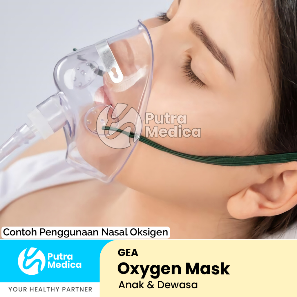 Gea Masker Oksigen Dewasa / Oxygen Mask / Sungkup O2