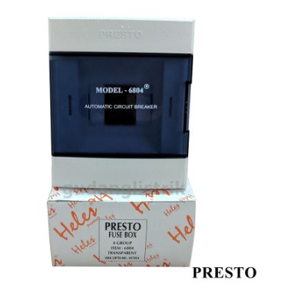 Presto Box MCB 4 Group Inbow Tanam Tutup Transparant Heles Box MCB