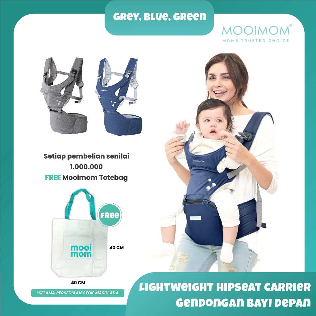 Gendongan Bayi Depan Mooimom Lightweight Hipseat Carrier