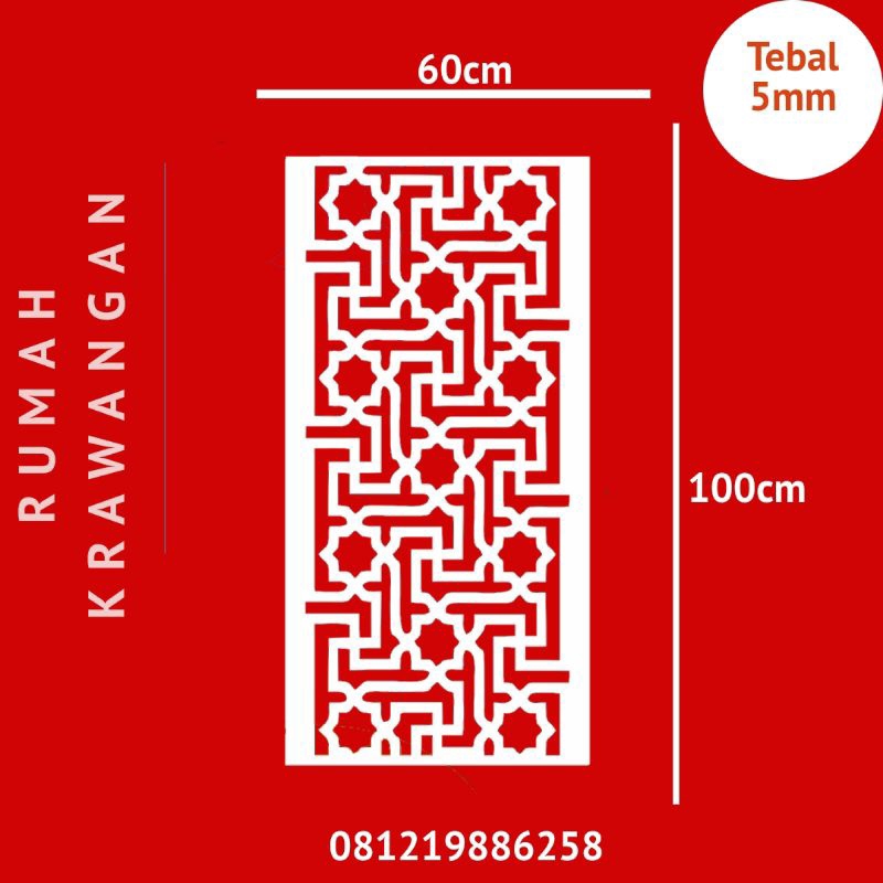 Krawangan pvc board/foam board uk 60x100cm tebal 5mm