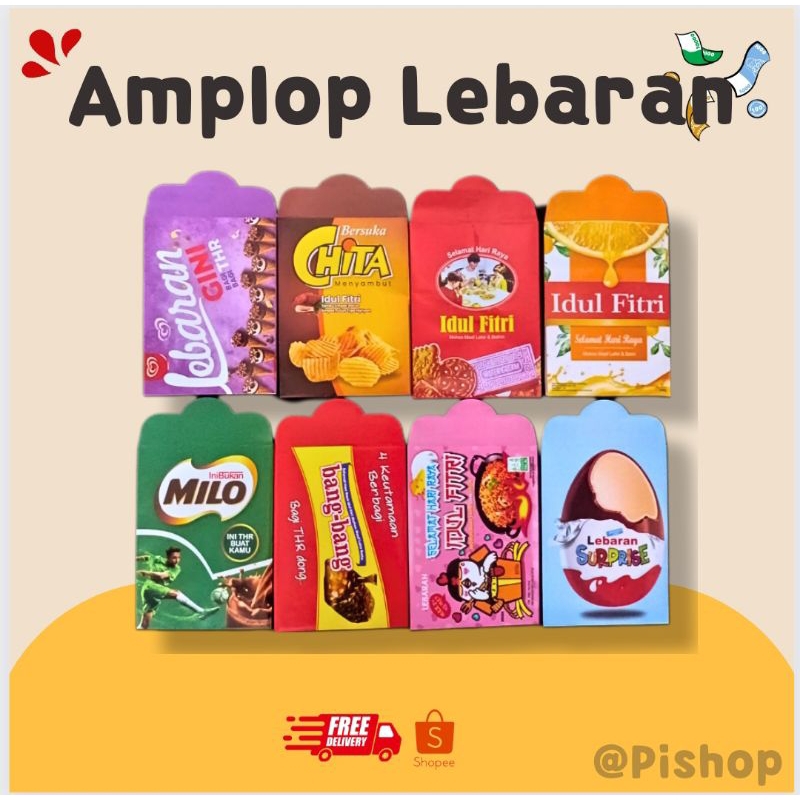 

Amplop lebaran Idul fitri Snack Karakter medium