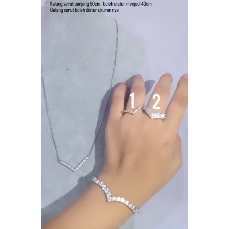 Set Aurel Wanita Full Silver Premium