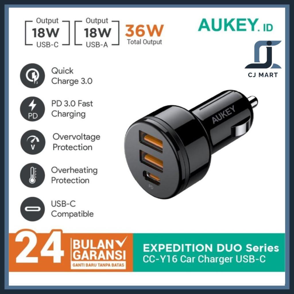 Car Charger Aukey Expedition Duo Series CC-Y16 USB-C - 500871