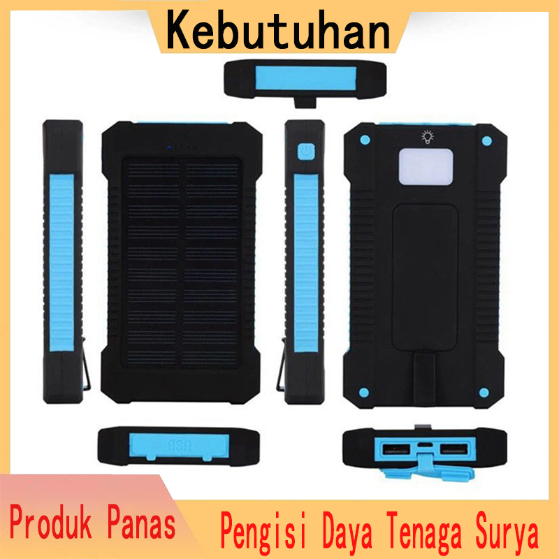 50000mAh power bank awet tahan lama Solar Power Bank Charger USB Ports Powerbank External Charger Fl
