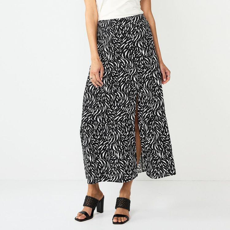 Nine West Crosshatch Tiered Maxi Skirt