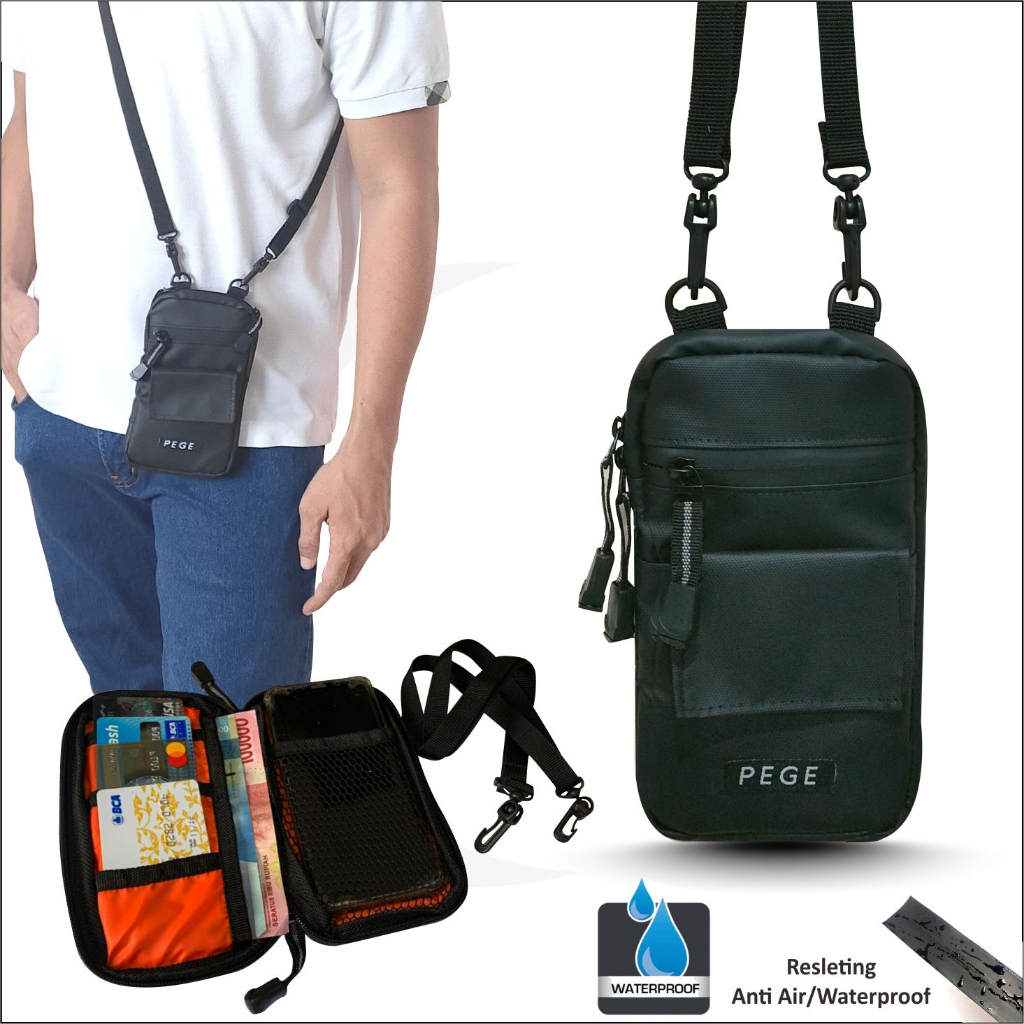 Slingpouch PEGE Hiro Untuk Tas HP Bahan BIMO Waterproof Anti Air - PG 8958