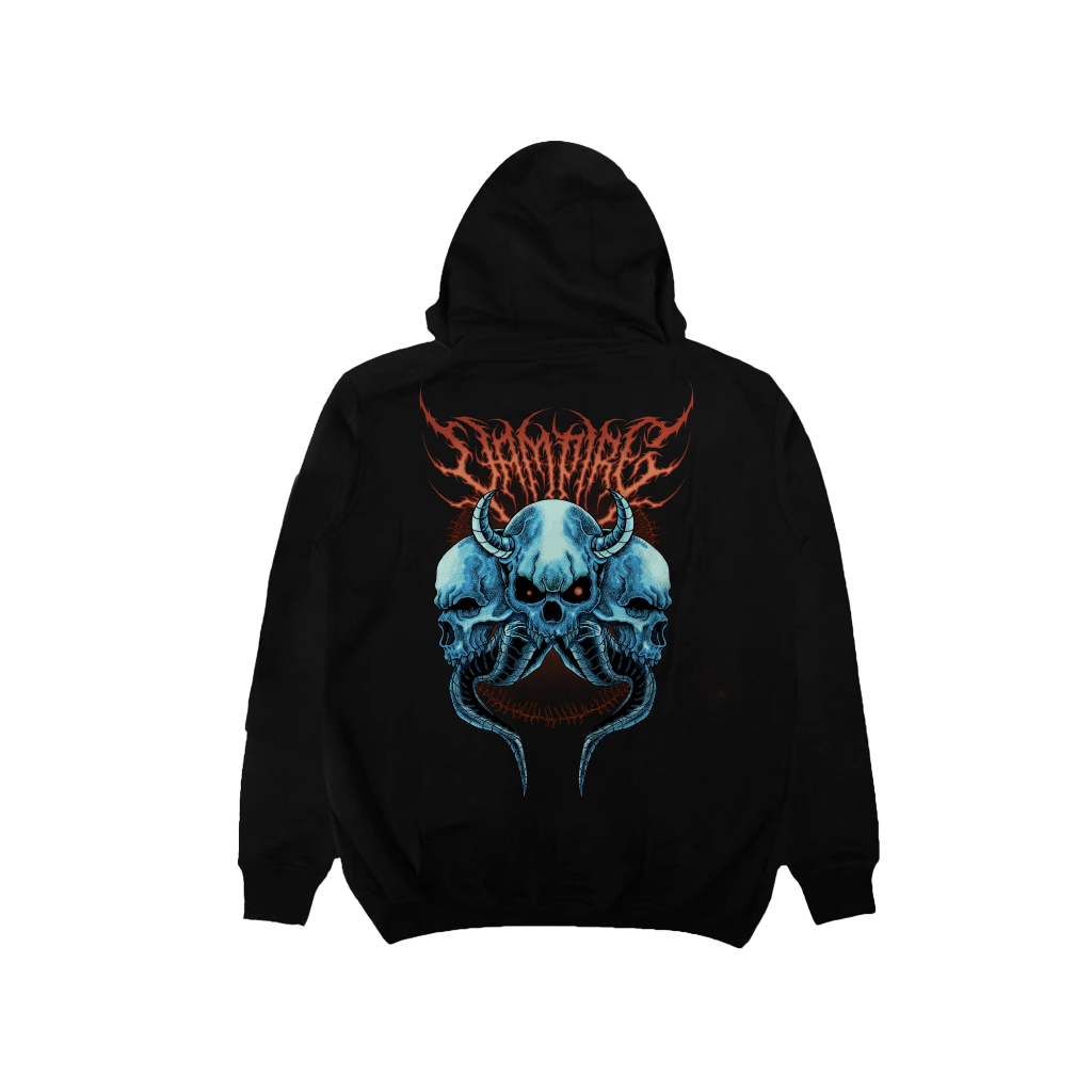 Zip Hoodie Triple Sucks Jaket Kupluk Cowok Fleece  Vampire Kingdom
