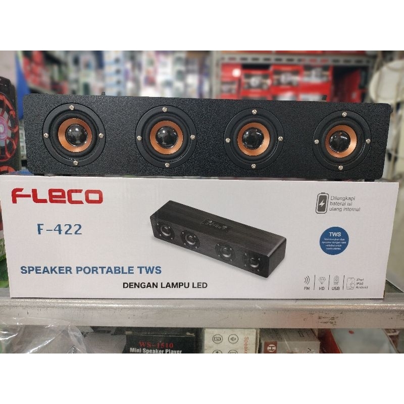 Speaker Fleco F-422 Portable Tws Bluetooth Karaoke Bisa mikrofon