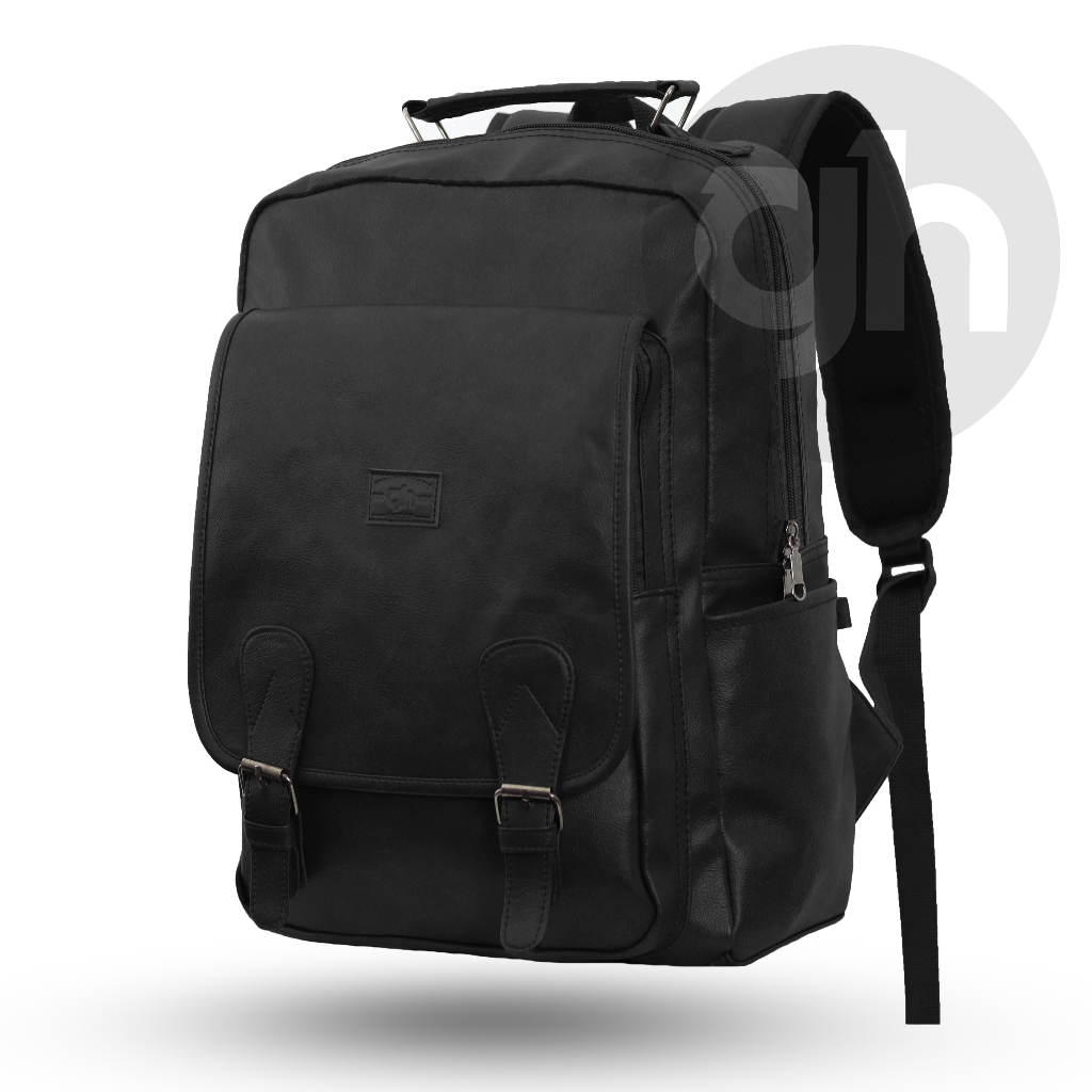 GH-bag Tas Ransel Kulit Pria Backpack Terbaru Kulit Sintetis Muat Laptop 15,6 inch Tas Kantor Tas Kerja Tas Seminar