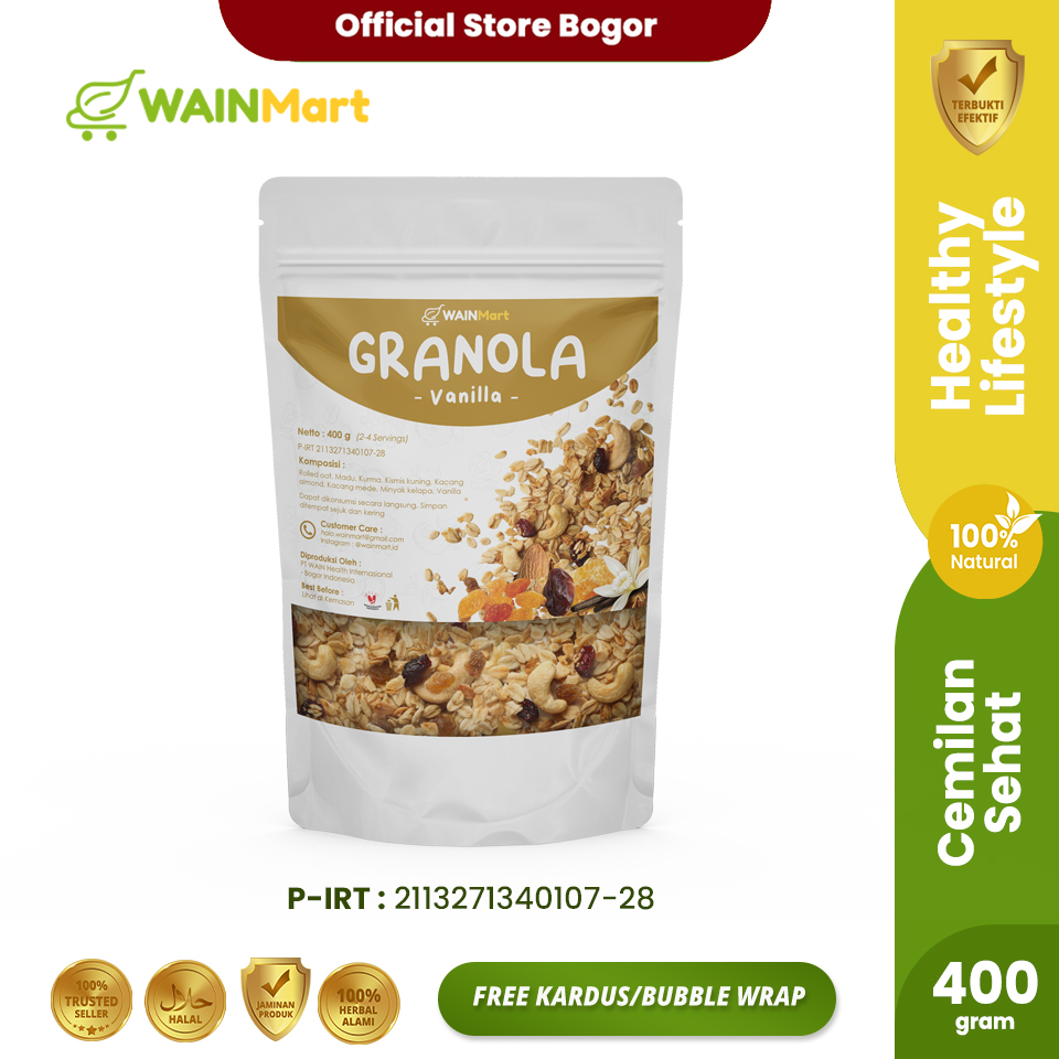 Wainmart Granola Snack Diet Sereal Sarapan Makanan Sehat High Quality Berbagai Varian Rasa Vanilla Coklat