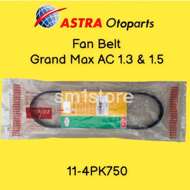 Fan Belt Tali Sabuk Kipas Grand Max AC 1.3 1.5 11-4PK750, Non Power Steering 6PK1460, PS 1.3 6PK1570
