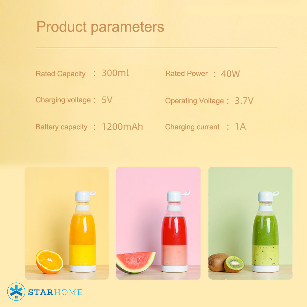 Blender Mini Portable StarHome Juicer Mini Kapasitas 300 ml Gelas Tritan Portable Blender Buah Fruit Cup G0312