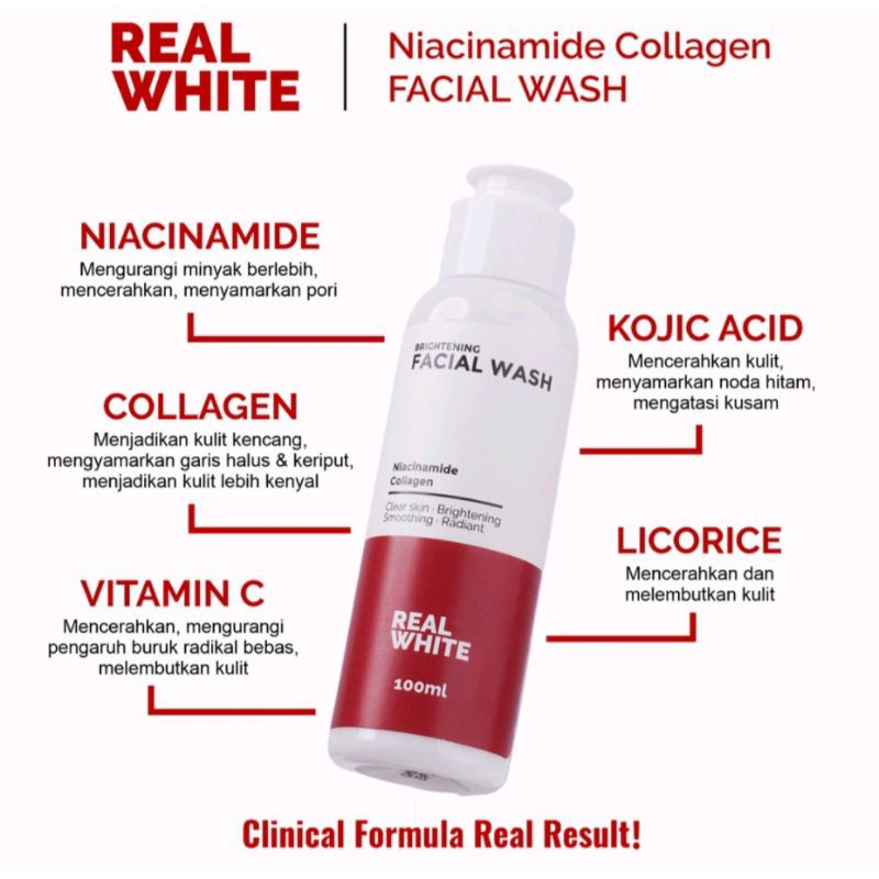 Real White Niacinamide Collagen Facial Wash 100ml