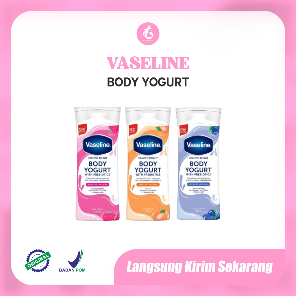 Vaseline healty bright body  200ml  strawberry ,peach body lotion