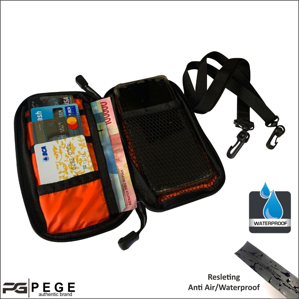 Slingbag Pouch Bahan BIMO Anti Air Slempang HP PEGE Hiro Waterproof - PG 8958