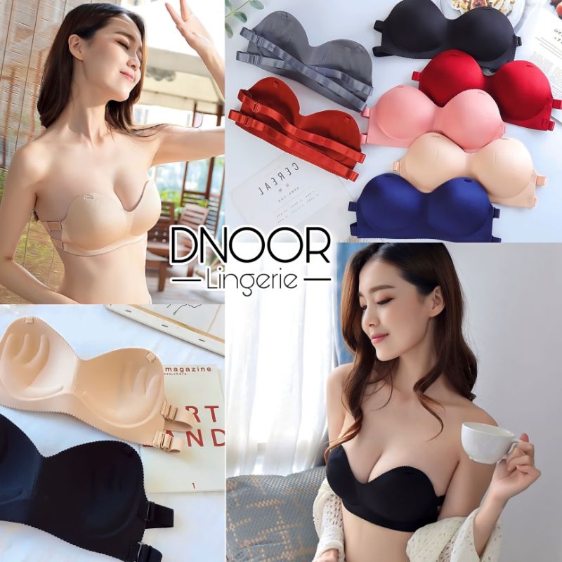 Bra Tanpa Tali Push Up Wanita / BH Model Kemben Backless Gaya Korea