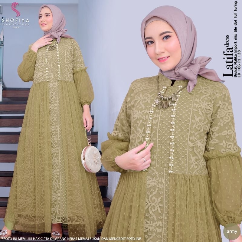 latifa dress warna army