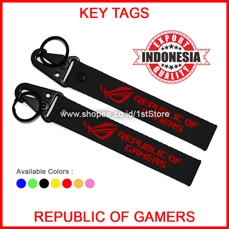 GANTUNGAN KUNCI ROG REPUBLIC OF GAMERS PREMIUM LOGO KEYCHAIN STRAP HIGH QUALITY KEY CHAIN SEPEDA MOT