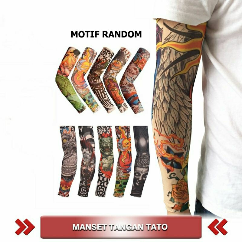 Manset Tangan / Deker Tangan Panjang Pria Keren Tato Tatto