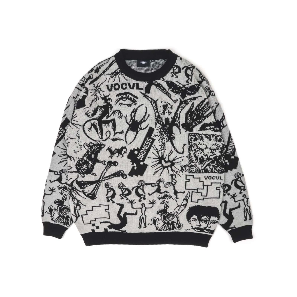 VOCAL MADNESS - "GRACE" - CREWNECK KNITWEAR - GREY