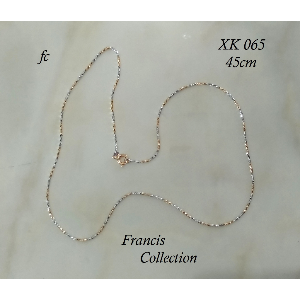 XK 065. Rantai Kalung Lapis Emas Model Italy Pluntir warna Sembur