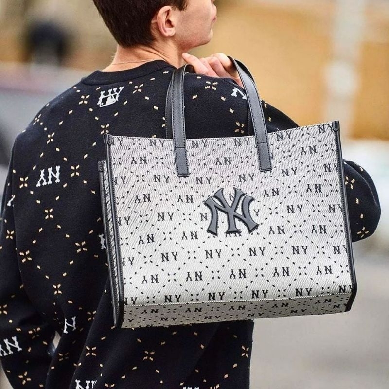 6.6 SALE | MLB BIG DIA MONOGRAM JACQUARD TOTE BAG NEW YORK YANKEES