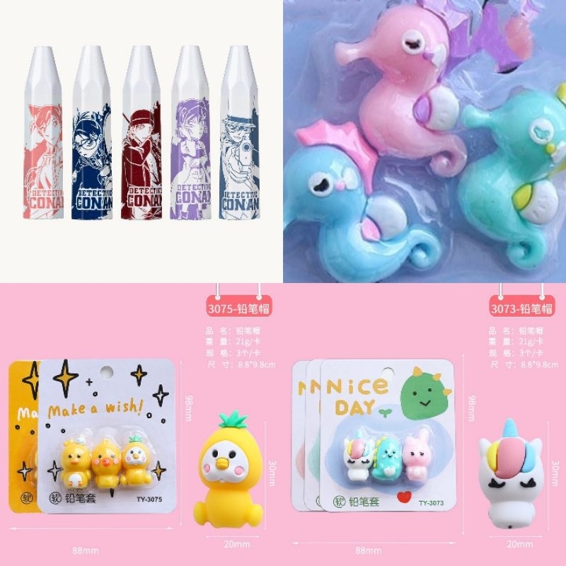 

Tutup Cover Extender Pencil Cap Lucu Unik Simple Praktis Serbaguna Decor Stationery