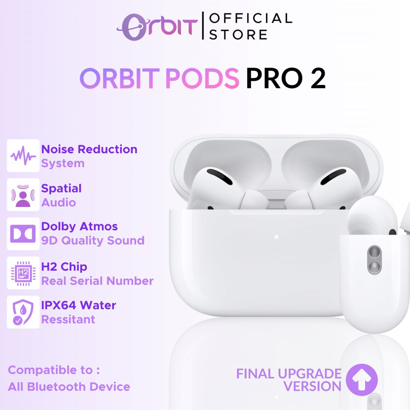 Headset Pods Pro 2 VERSI PALING BARU 2023 Support ios 16 Earphone Bluetooth Wireless