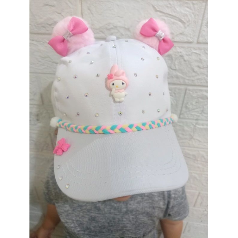 topi fashion anak pompom