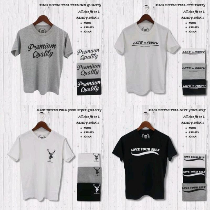 PROMO!! 4PC Kaos Distro Pria  / Kaos Distro / T- Shirt Distro