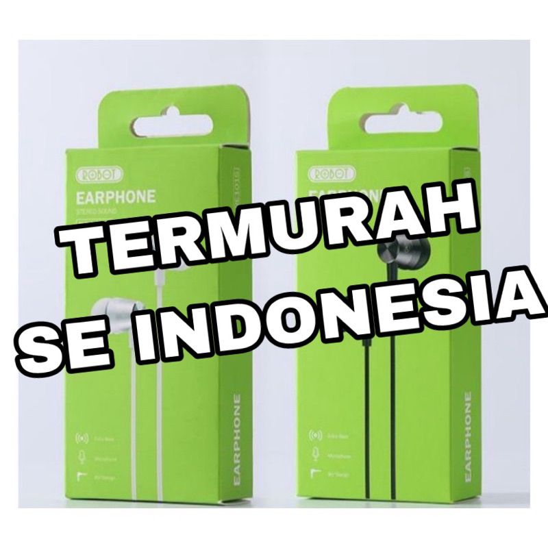 Headset Robot RE101S Colokan L hitam Promo