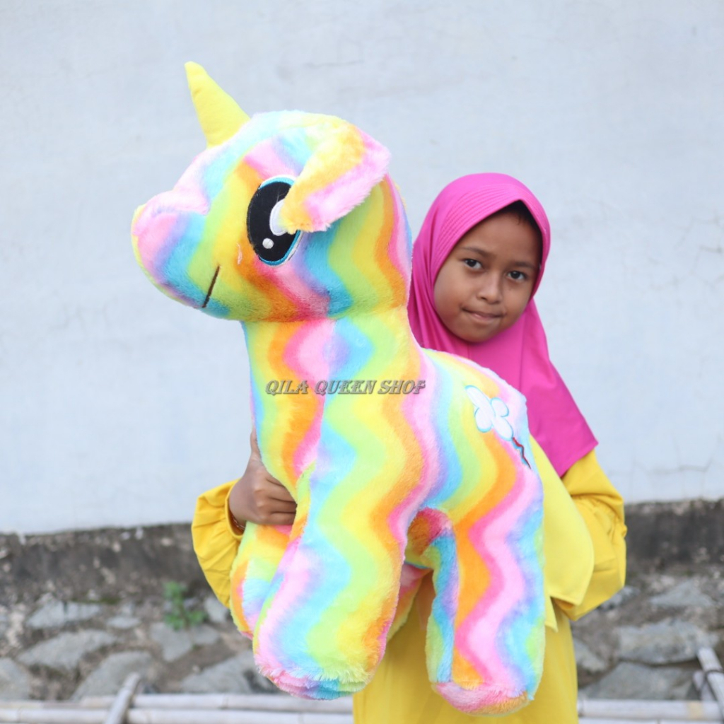 BONEKA KUDA PONI PELANGI JUMBO, RAINBOW