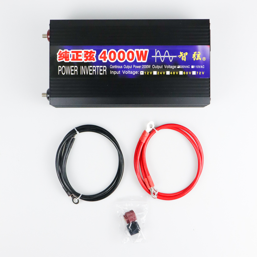 Pure Sine Wave Car Power Inverter DC 12V to AC 220V 4000W - SY4000 - Black