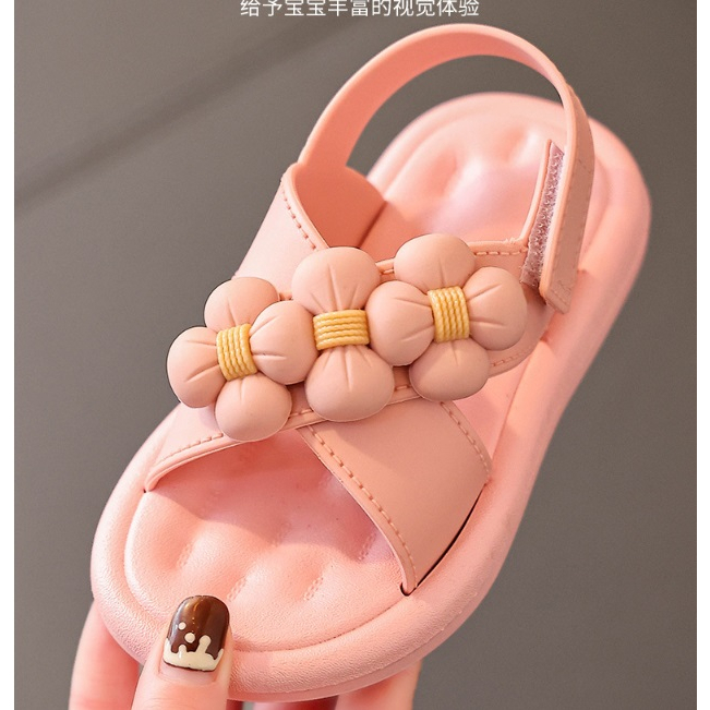 Sandal Anak Perempuan Import 3 BUNGA IMPORT NYAMAN EMPUK