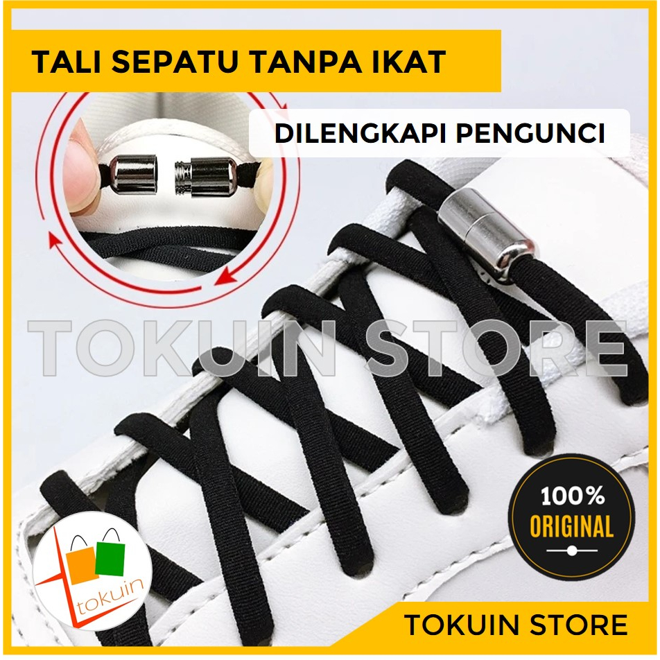 Tali Sepatu Elastis Tanpa Ikat Lazy Shoe Lace Lock Capsule Shoelace