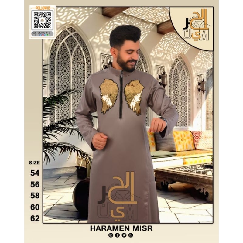JUBAH AL HARAMAIN DAFFAH AL HARAMAIN JUBAH PRIA GAMIS PRIA JUBAH MESIR ASLI IMPORT JUBAH MEWAH MURAH