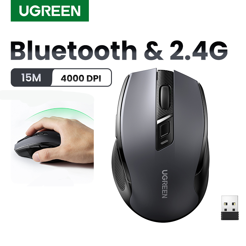 UGREEN Wireless Mouse Dual Mode Bluetooth 5.0 + 2.4G Silent Click