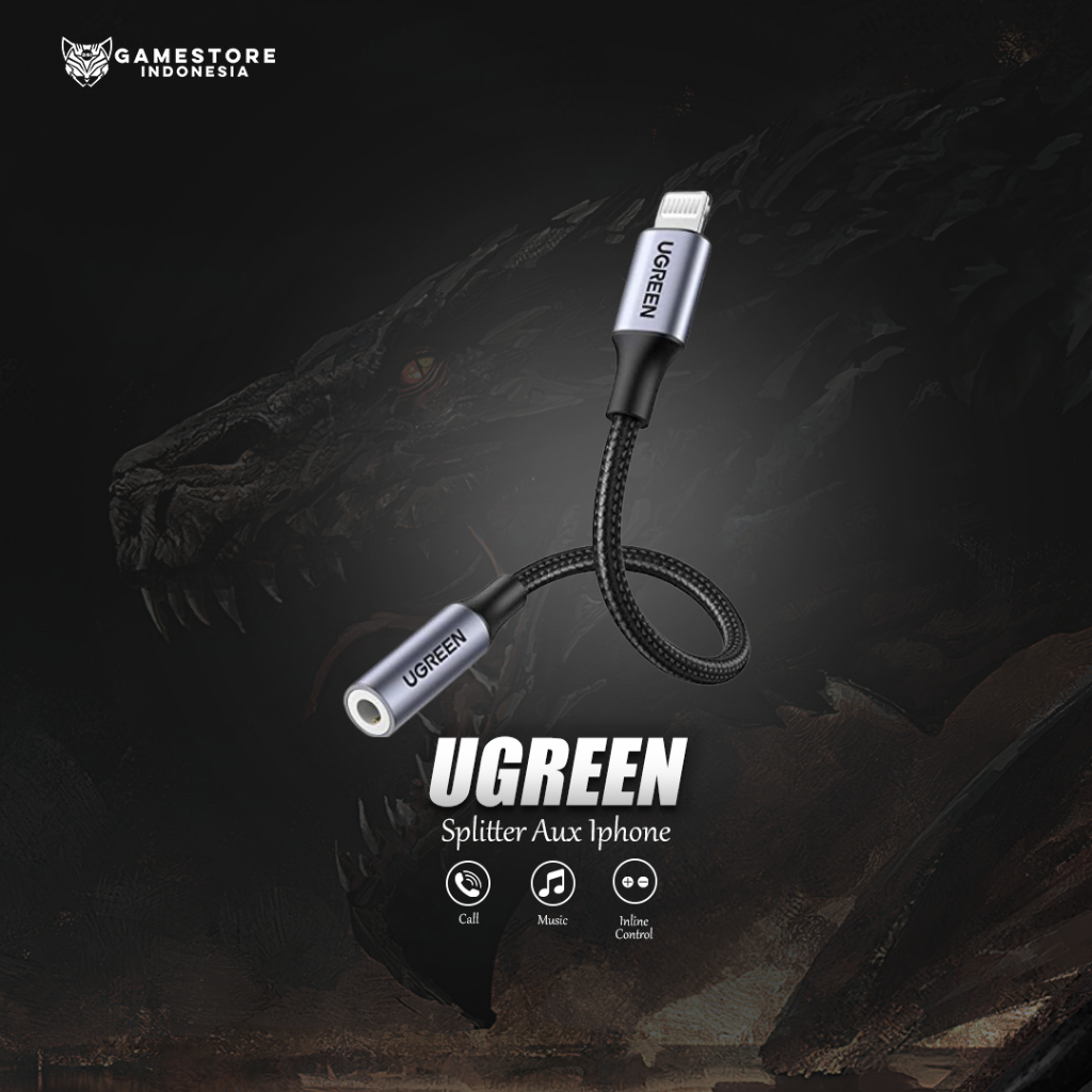 Ugreen Splitter Lightning to Aux | USB Type C To Lightning - Type C Audio+Call On Mic | 30759-30756 