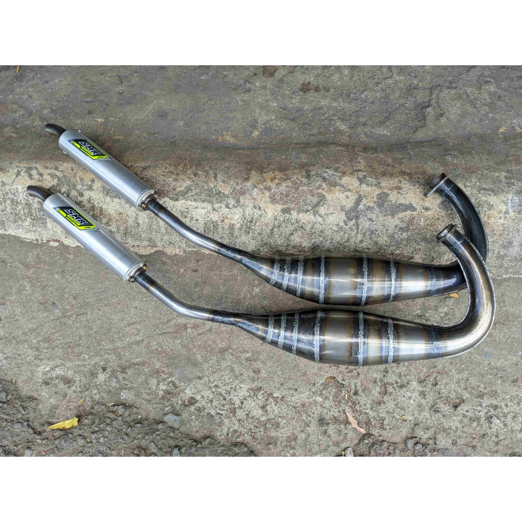 Knalpot Kawasaki Ninja RR SMR Jogja Plat Karat Leher Plepet