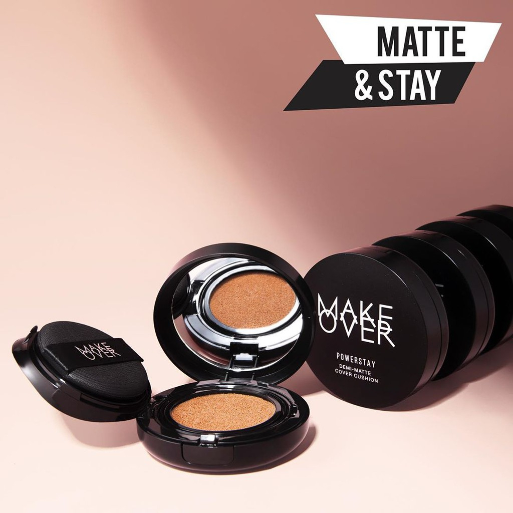 MAKE OVER Powerstay Demi-Matte Cover Cushion 15 g Series | 100% Ori