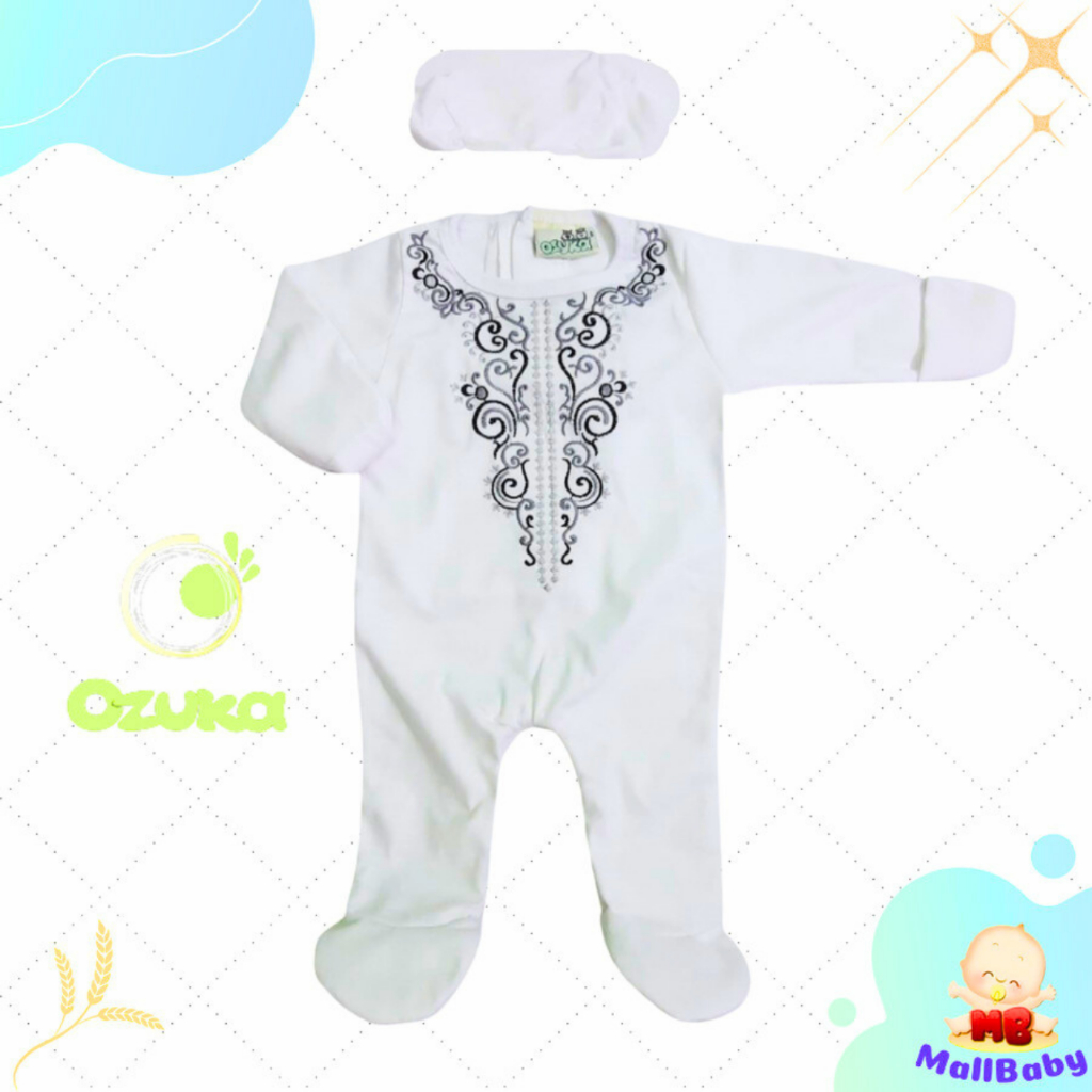 Baju Koko Bayi Newborn Jumper Koko Bayi Baru Lahir Aqiqah Set Peci Ozuka Akikah