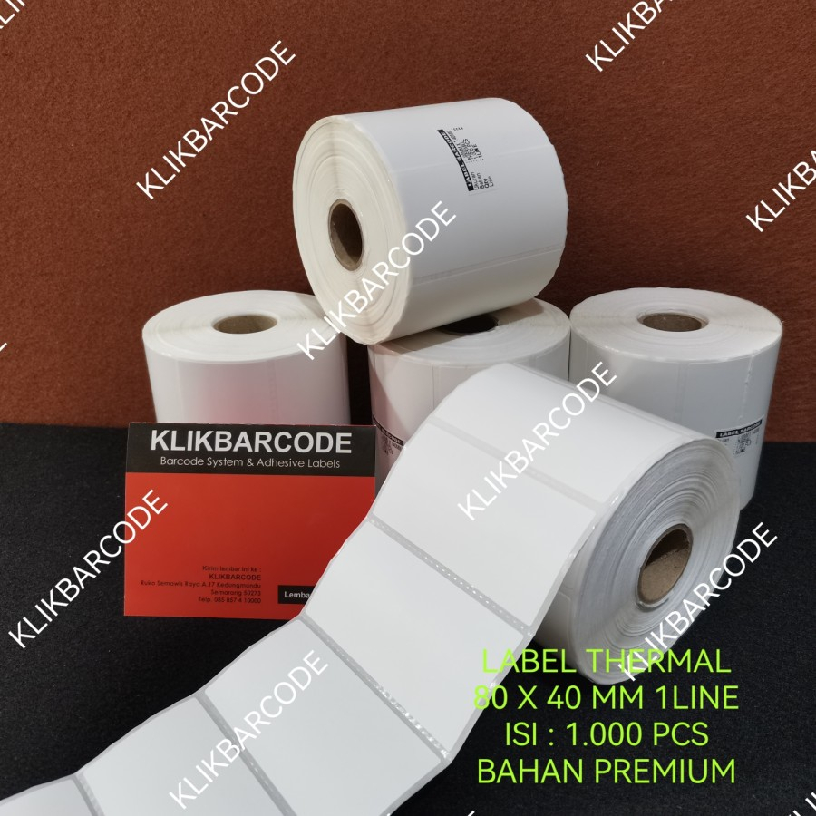 

LABEL BARCODE THERMAL 80 X 40 MM 8X4 CM ISI : 1.000 STIKER